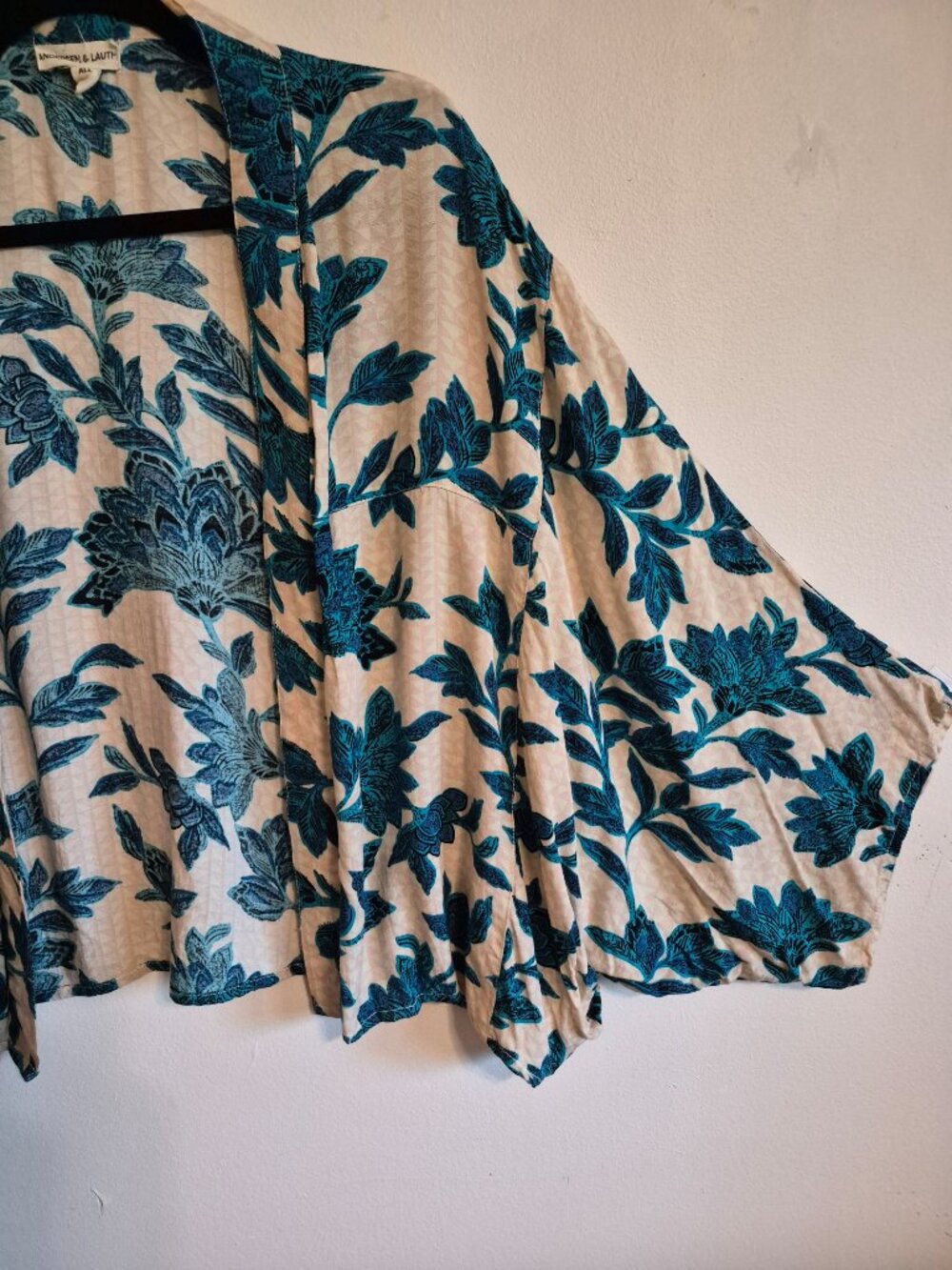 Andersen  & Lauth Floral Viscose Cocoon Open Cardigan OS - Picture 7 of 16